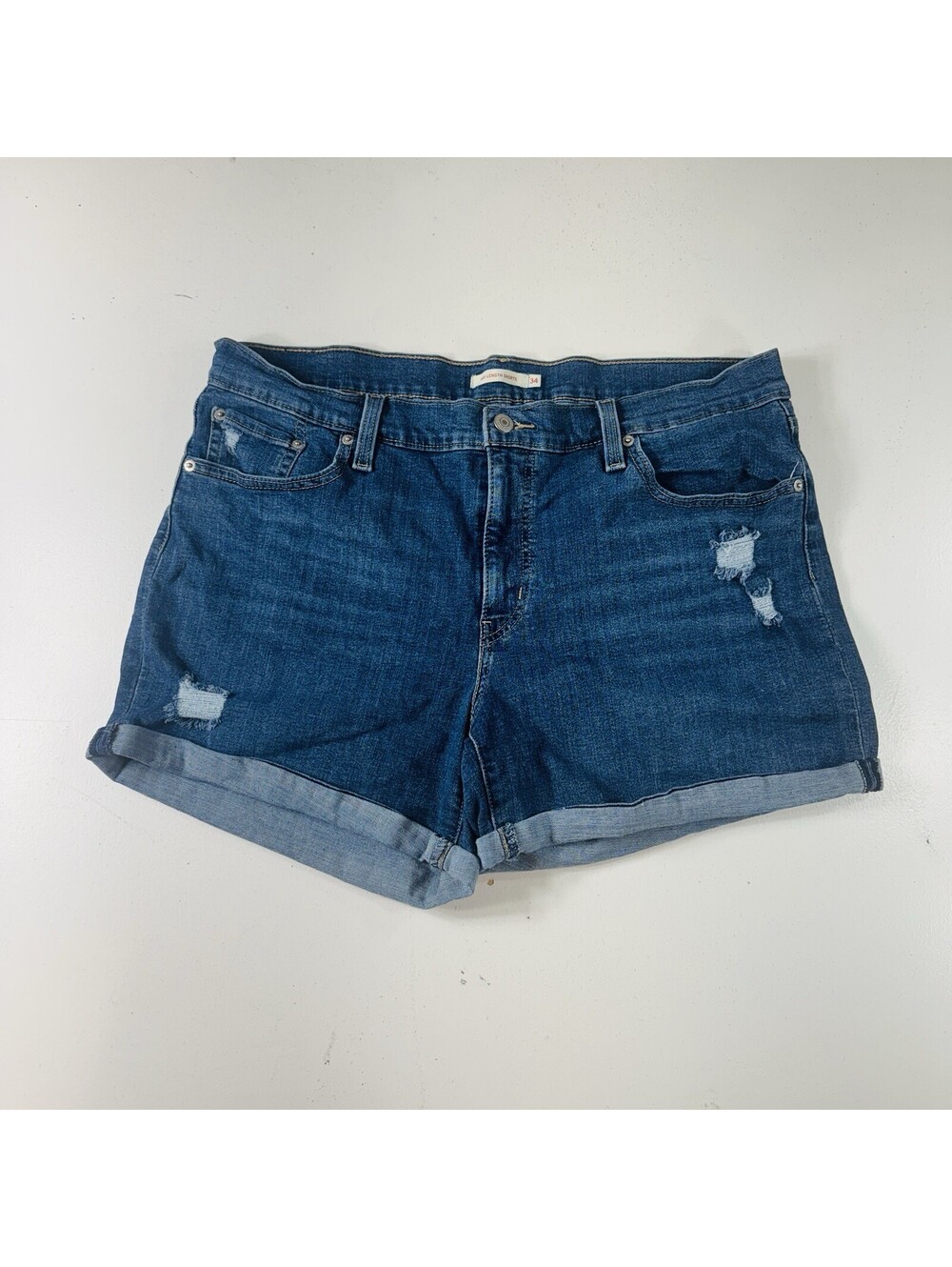 Levi’s Mid Length Jean Shorts Dark Wash Stretch Women’s Size 34